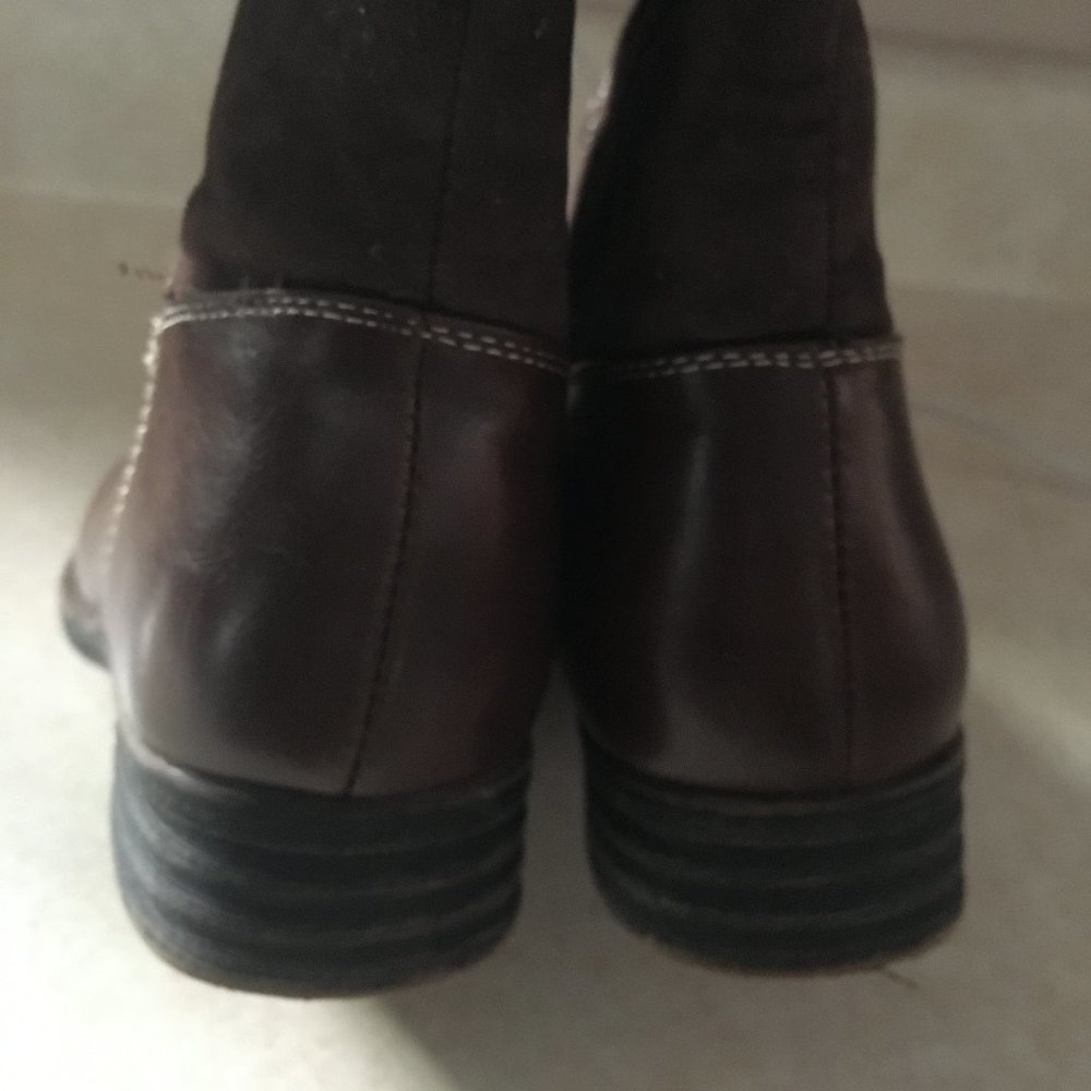 Maurices Tall Brown Boots Samantha Faux Suede Size 7M 1" Heel - Picture 8 of 15
